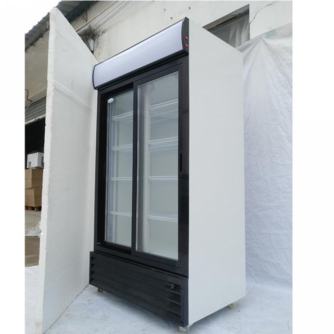 การทำความเย็นที่มีประสิทธิภาพ 400W 240V ตู้เย็นเครื่องดื่มประตูกระจก 1
